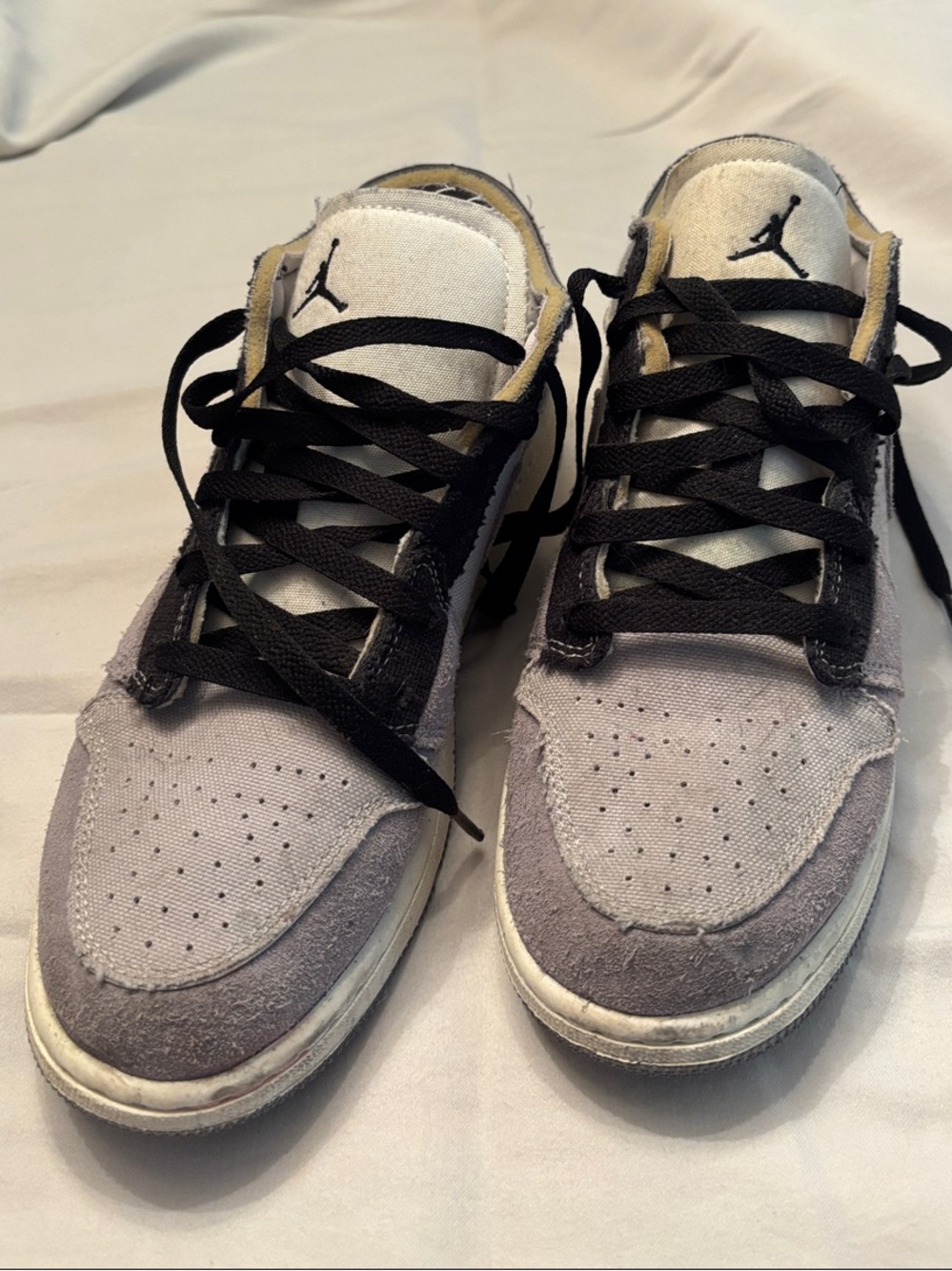 Air Jordan Low Top Sneakers in Light Gray and Black